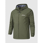 Men's Waterproof Jacket Relaxed Windbreaker Full-Zip Hooded - Image 3
