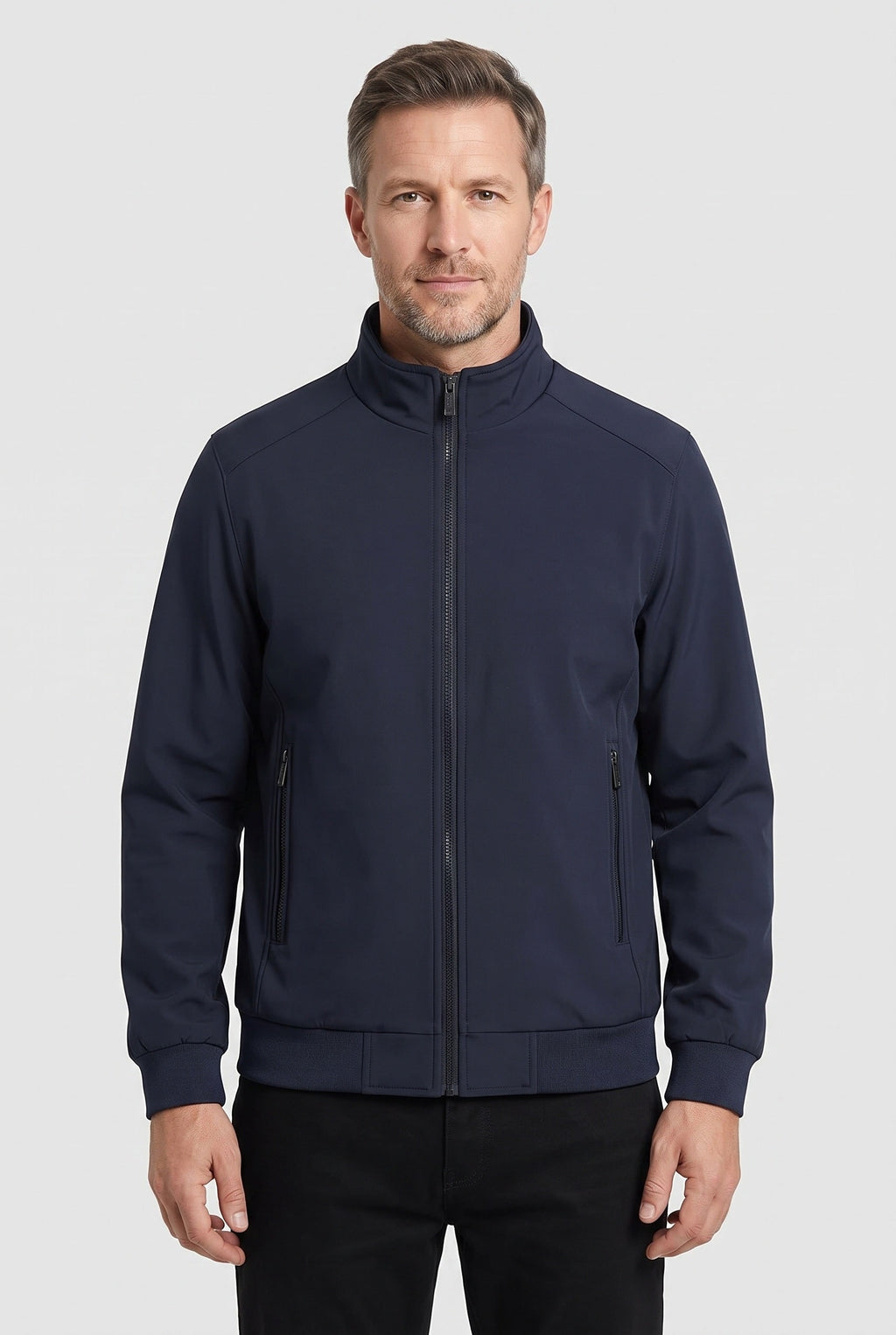Men's Waterproof Jacket Streamlined Bomber Full-Zip With Ribbed Cuffs - Image 1