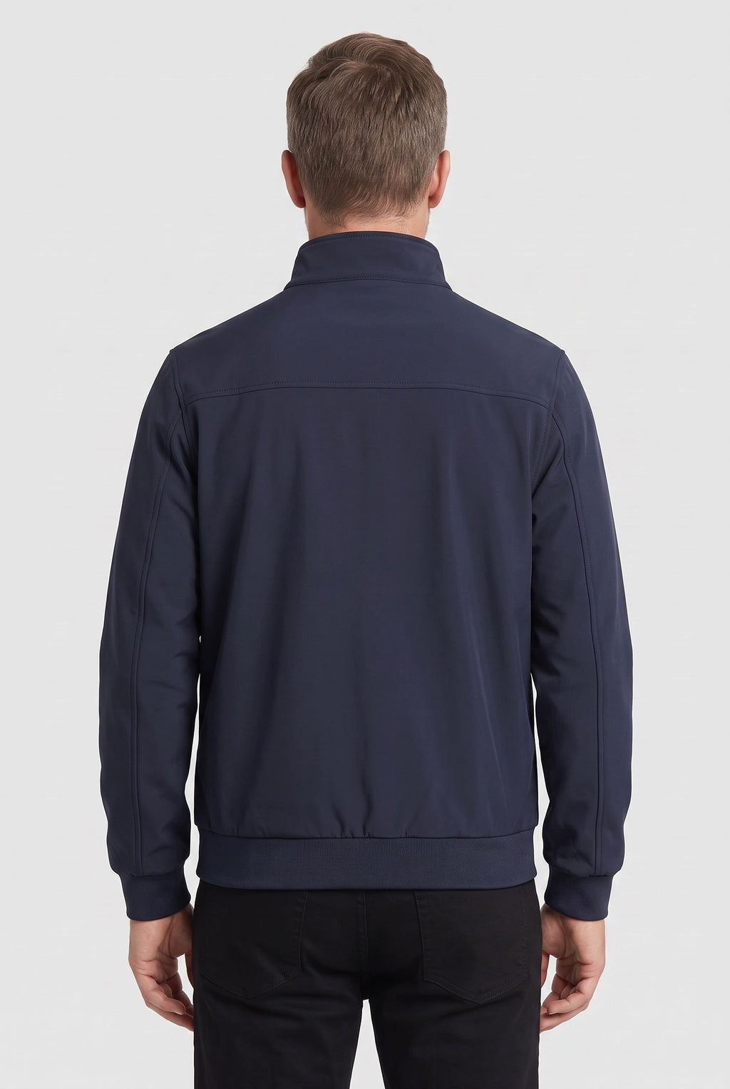 Men's Waterproof Jacket Streamlined Bomber Full-Zip With Ribbed Cuffs - Image 2