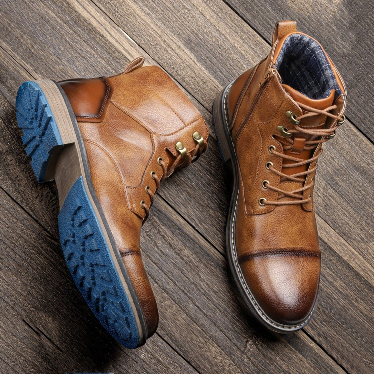 Men's Winter Boots with Zippered Utility Ankle and Lace-Up - Image 1