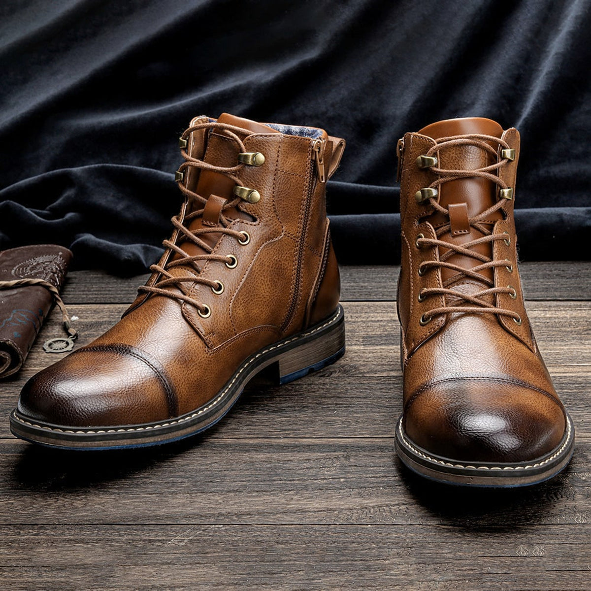 Men's Winter Boots with Zippered Utility Ankle and Lace-Up - Image 2