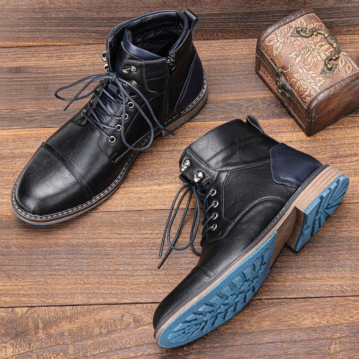 Men's Winter Boots with Zippered Utility Ankle and Lace-Up - Image 3