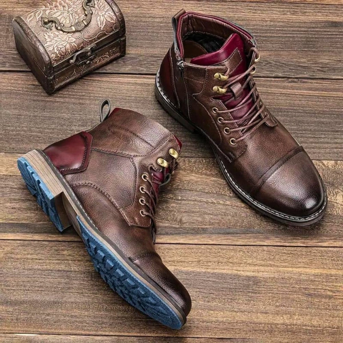 Men's Winter Boots with Zippered Utility Ankle and Lace-Up - Image 4