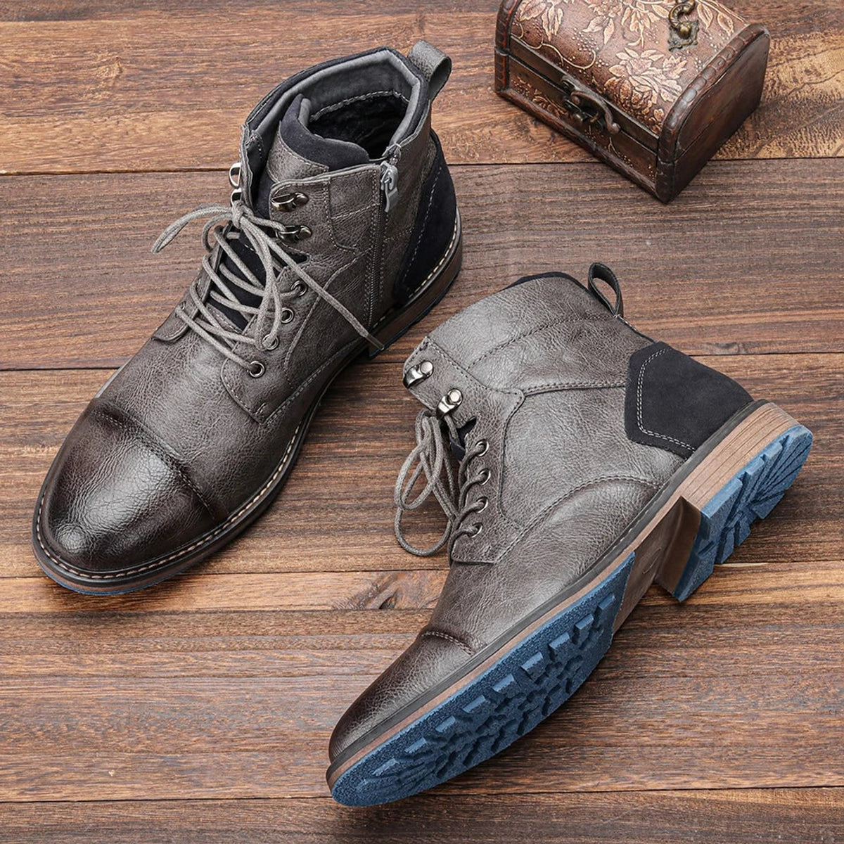 Men's Winter Boots with Zippered Utility Ankle and Lace-Up - Image 5