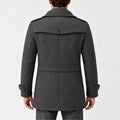 Men's Winter Coat with Wool Peacoat and High Collar - Image 2