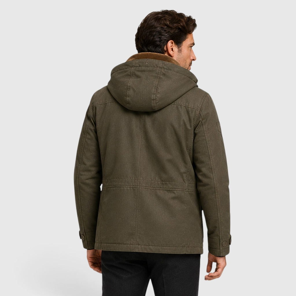 Men's Winter Jacket With Detachable Hood And Multi-Pocket Design - Image 3