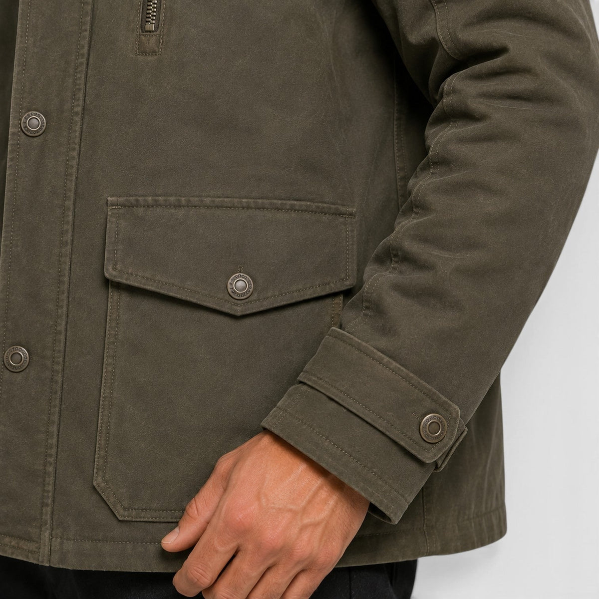 Men's Winter Jacket With Detachable Hood And Multi-Pocket Design - Image 4
