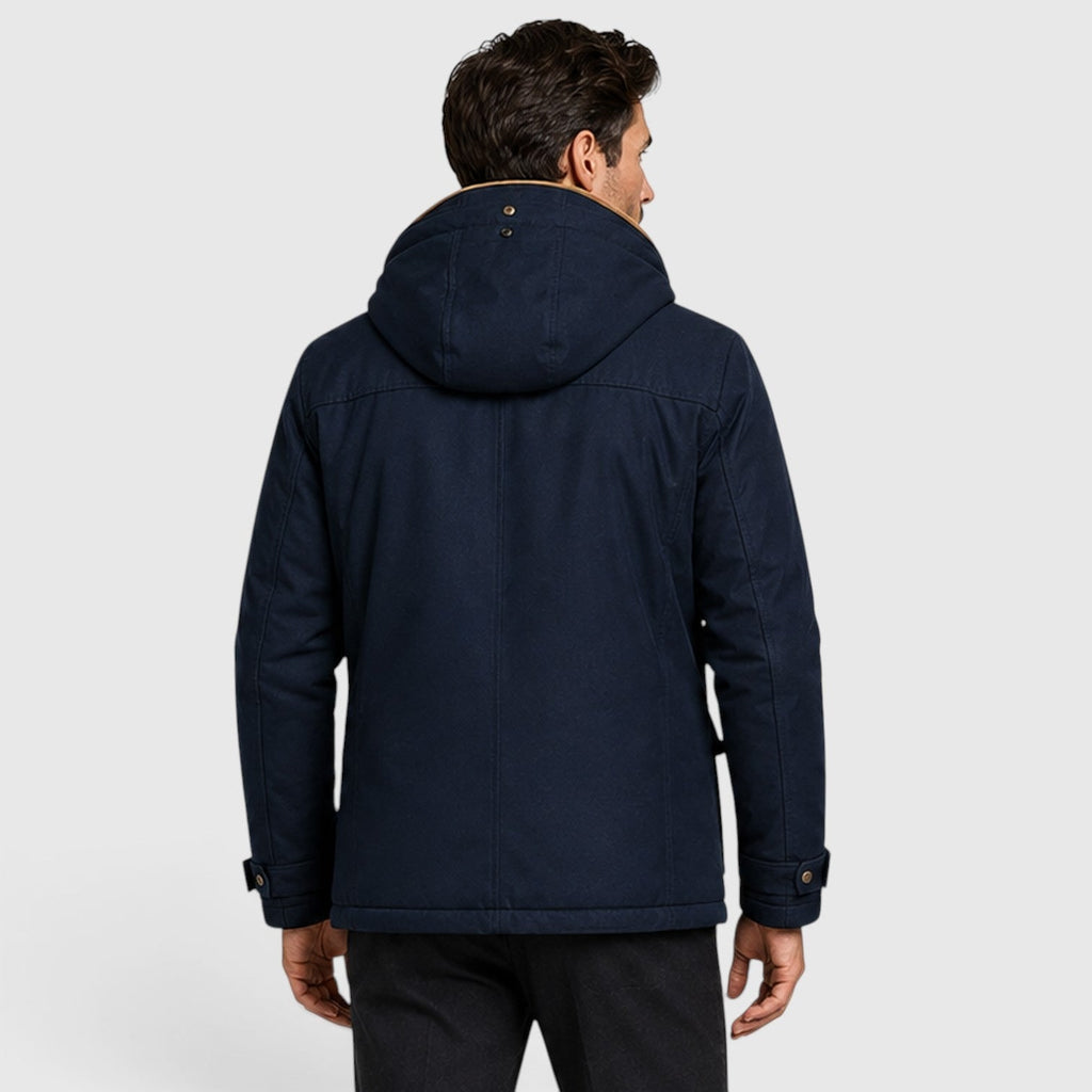 Men's Winter Jacket With Detachable Hood And Multi-Pocket Design - Image 7