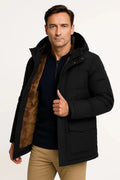 Men's Winter Jacket with Thick Padded Oversized-Fit and Hood - Image 1