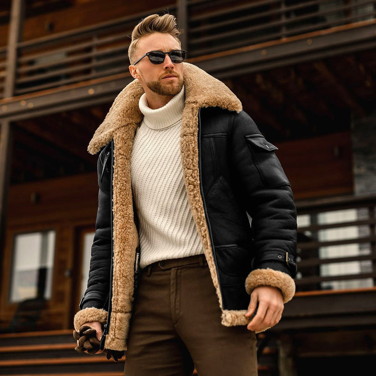 Men's Winter Jacket with Warm Fleece Lining and Detachable Hood - Image 7