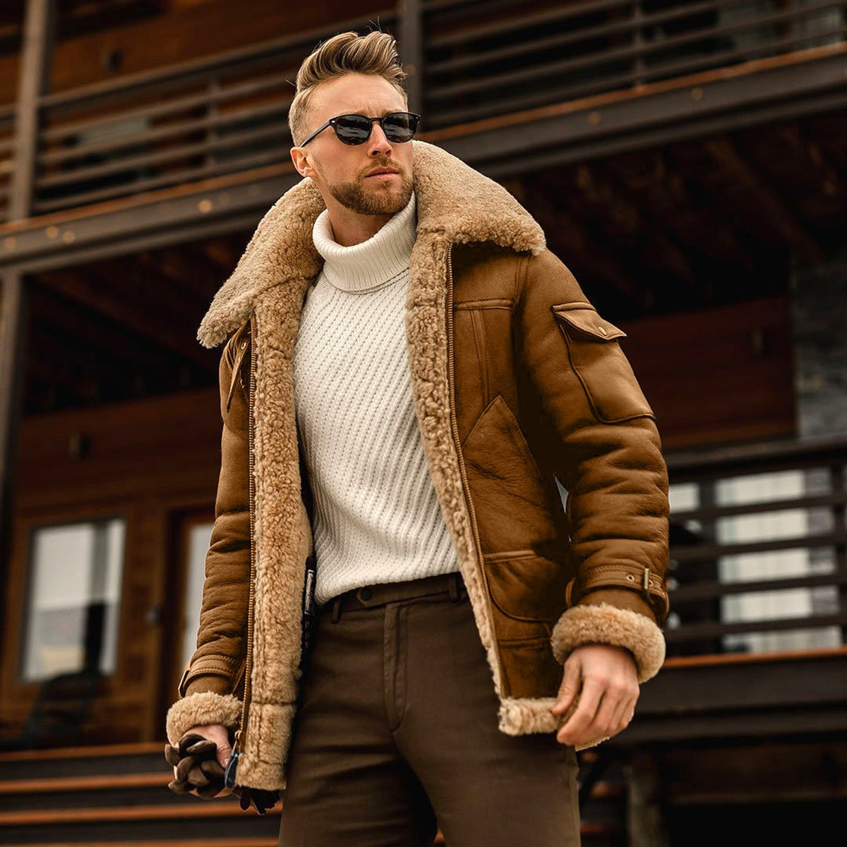 Men's Winter Jacket with Warm Fleece Lining and Detachable Hood - Image 6