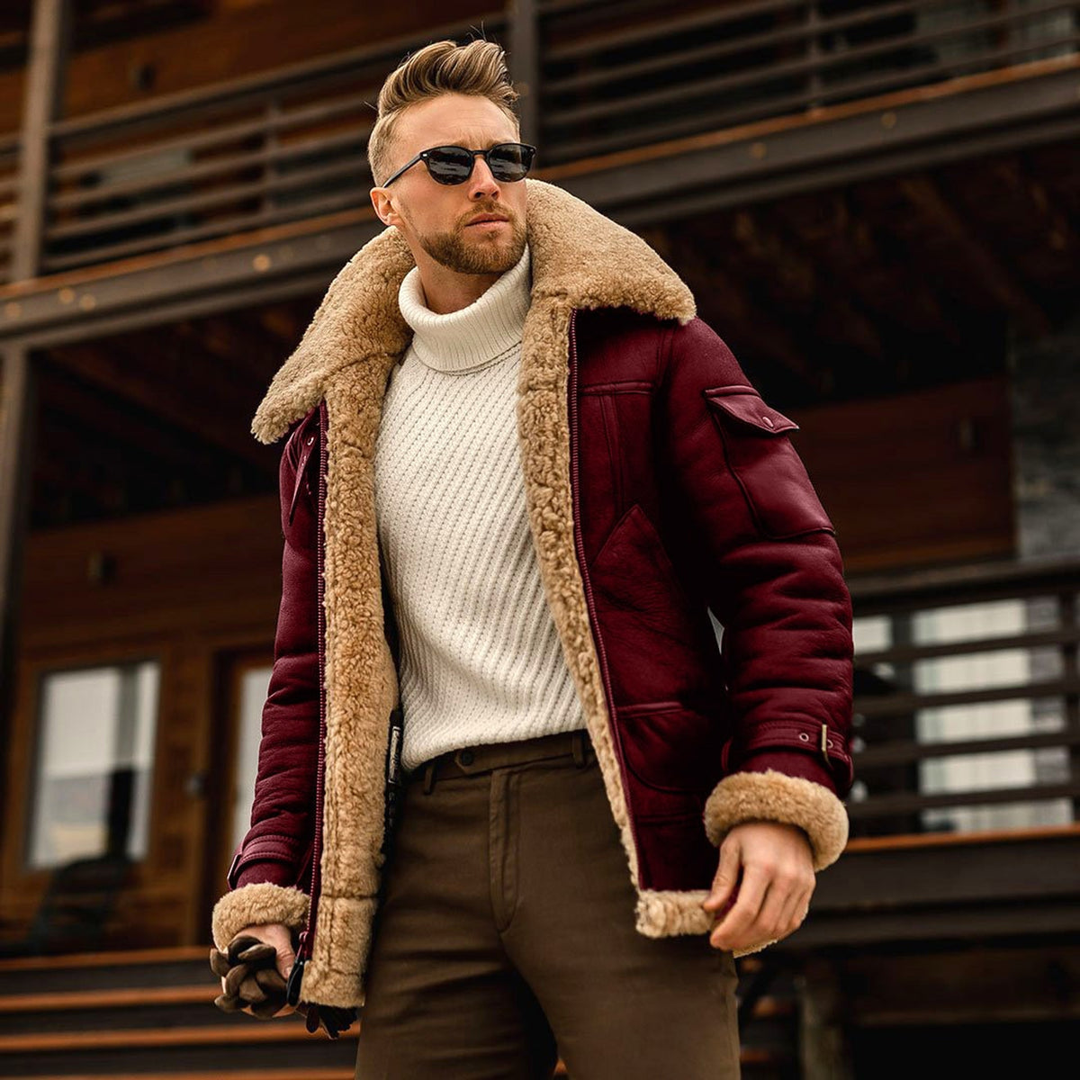Men's Winter Jacket with Warm Fleece Lining and Detachable Hood - Image 8