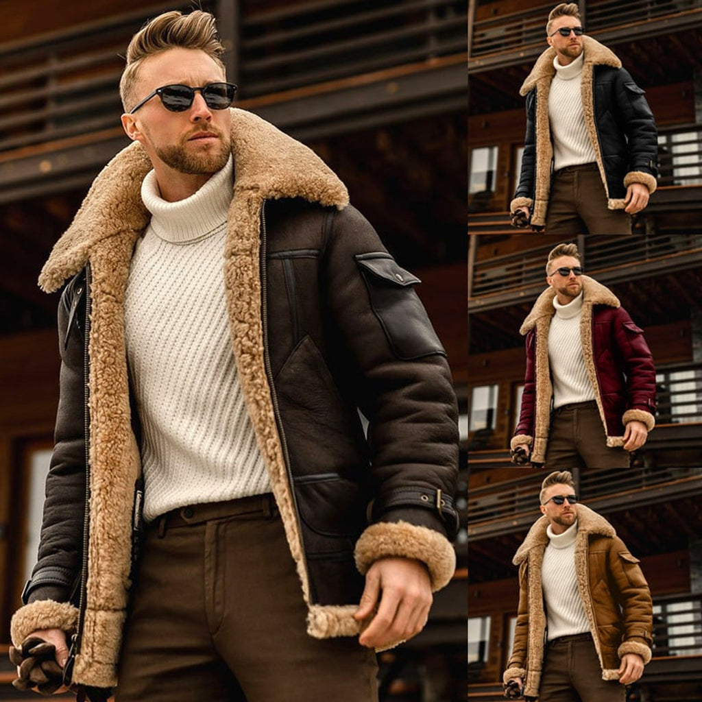 Men's Winter Jacket with Warm Fleece Lining and Detachable Hood - Image 1