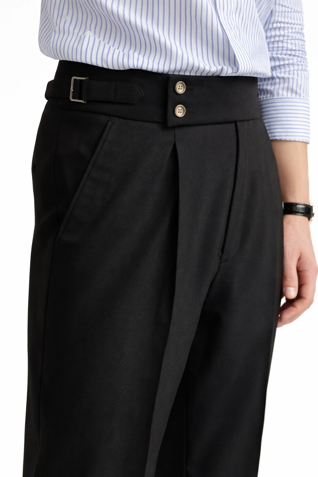 NOVA | Men’s High Waist Straight Leg Tailored Trousers – Smart Casual Draped Fit