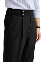 NOVA | Men’s High Waist Straight Leg Tailored Trousers – Smart Casual Draped Fit
