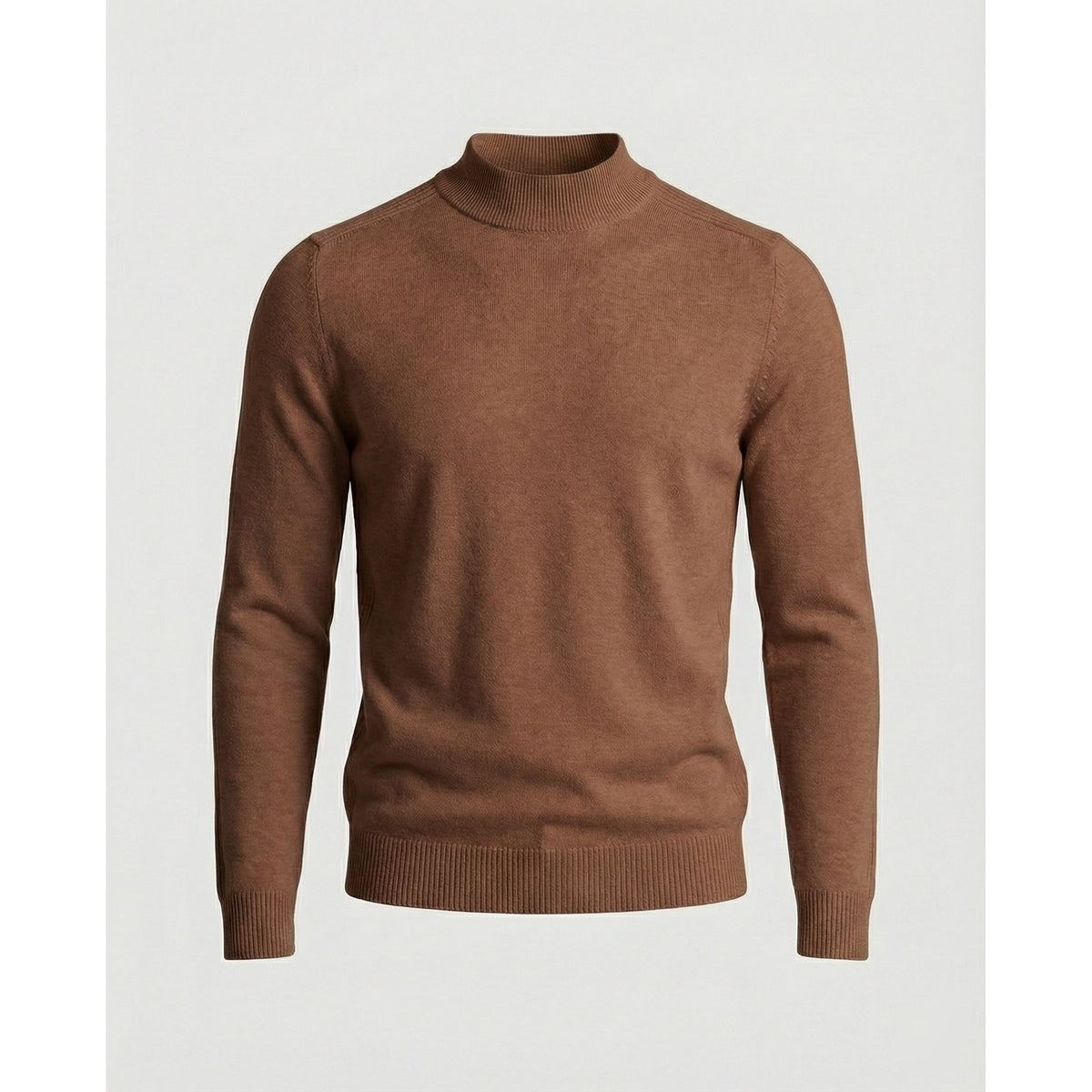 Merino Wool Turtleneck Sweater with Temperature Control Knit and Collar - Image 2