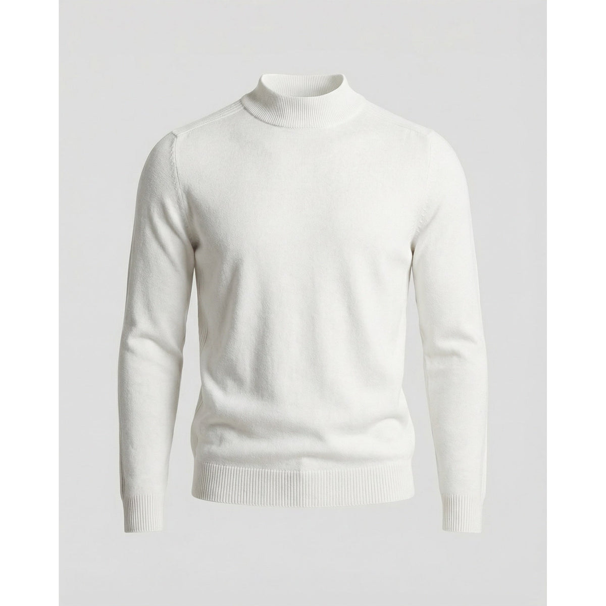 Merino Wool Turtleneck Sweater with Temperature Control Knit and Collar - Image 6
