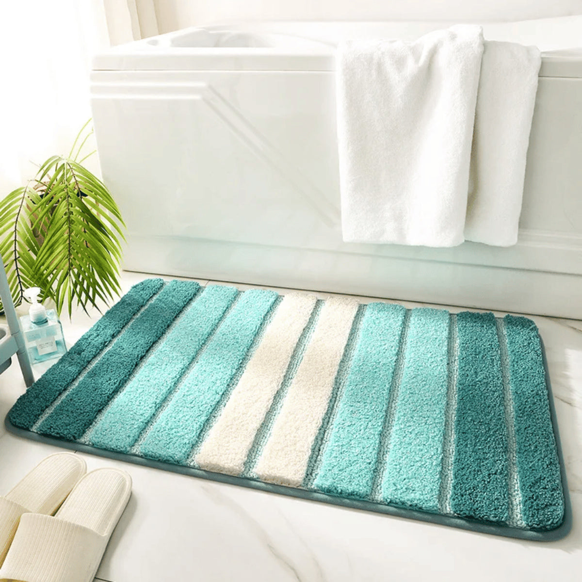 Microfiber Bath Mat With Quick-Dry Eco-Friendly Absorbency And Non-Slip Tpr Backing - Image 3