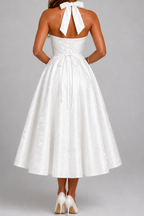 NOVA | Halterneck Midi Skater Dress | Women’s Elegant Occasion Dress