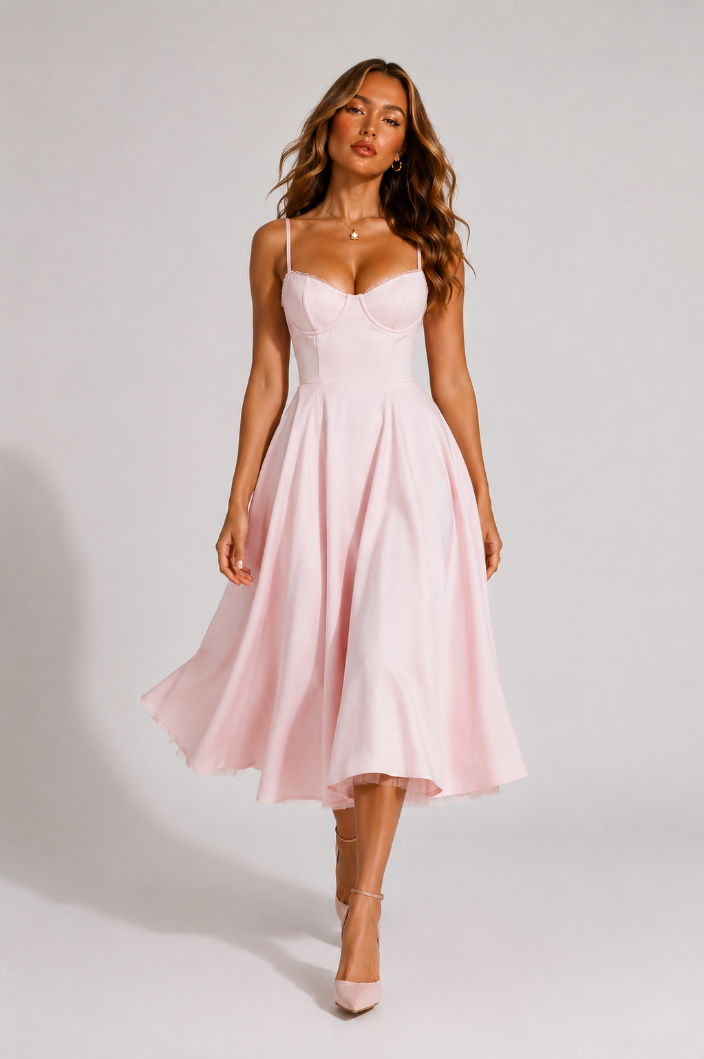 midi dress with flared skirt Black Midi Dress with Flared Skirt