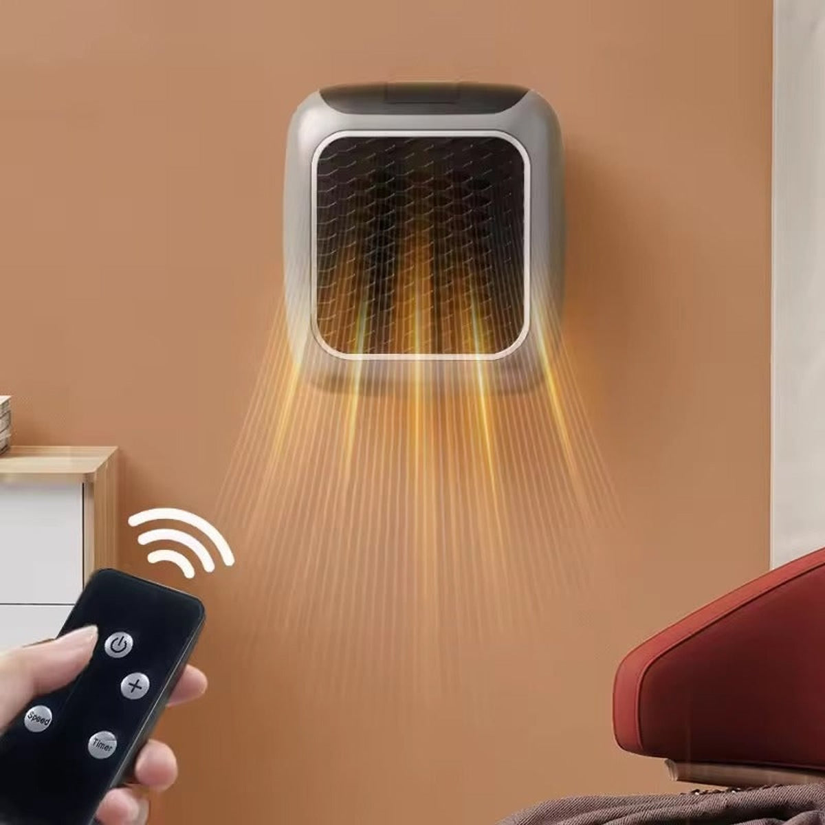 Mini Wall Plug Heater With 800W Adjustable Thermostat 12-Hour Timer Whisper-Quiet Operation - Image 2