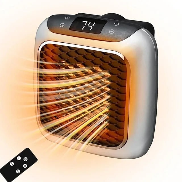 Mini Wall Plug Heater With 800W Adjustable Thermostat 12-Hour Timer Whisper-Quiet Operation - Image 4