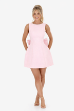 NOVA | Women's Elegant A-Line Mini Dress | Sophisticated Pearl Trim Summer Cocktail Dress