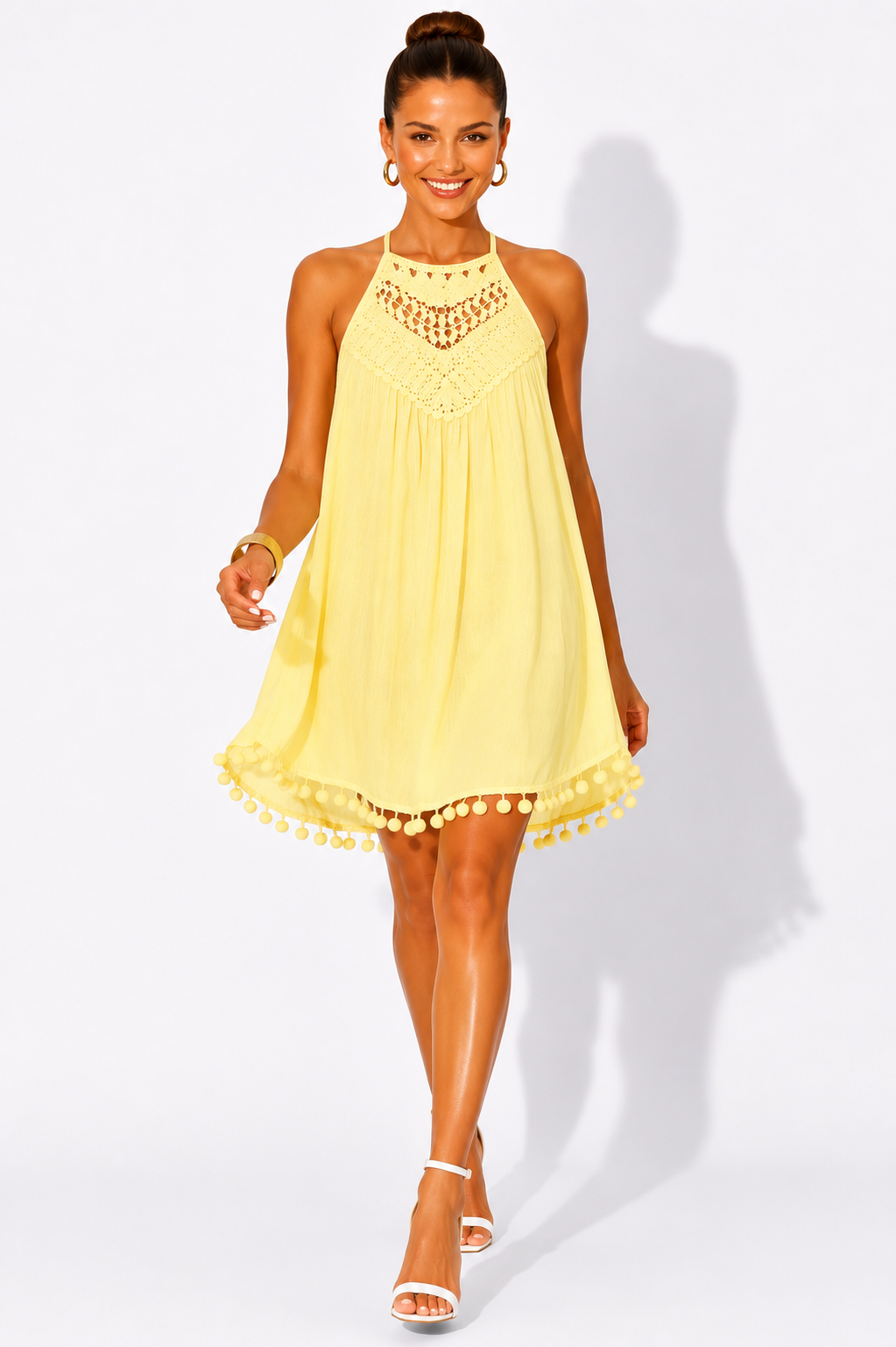 NOVA | Women's Crochet Halter Swing Dress