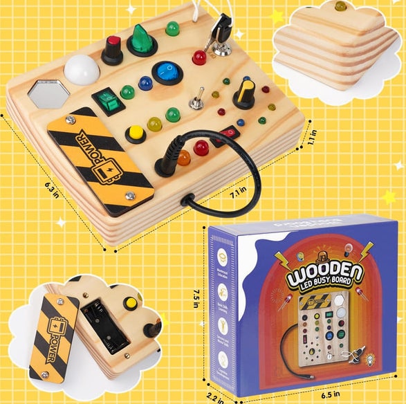 Montessori Learning Board With Leds And Switches For Interactive Wooden Educational Play - Image 6