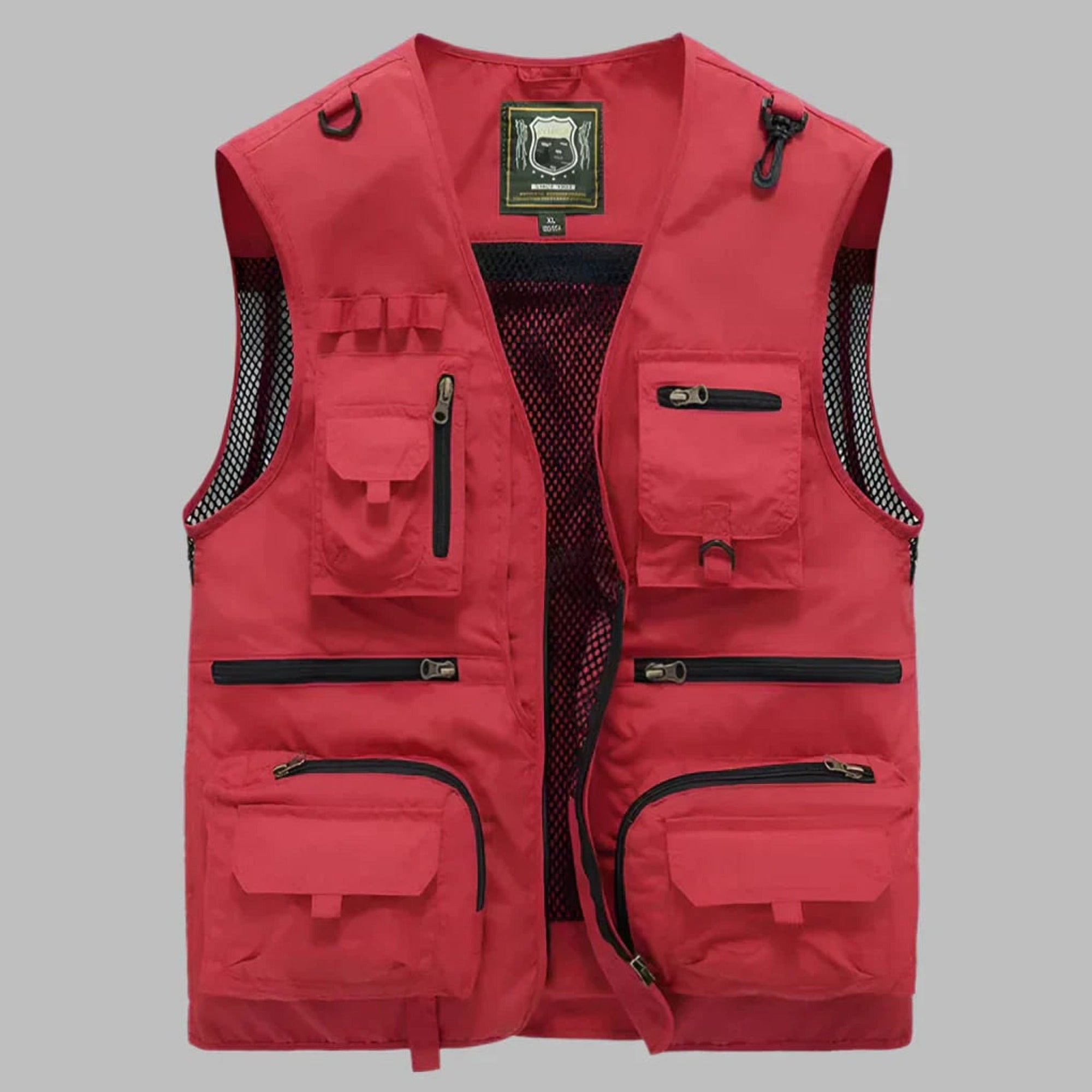 Multi Pocket Vest Sleeveless Jacket With Standing Collar And Mesh - Image 1