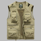 Multi Pocket Vest Sleeveless Jacket With Standing Collar And Mesh - Image 3