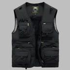 Multi Pocket Vest Sleeveless Jacket With Standing Collar And Mesh - Image 2