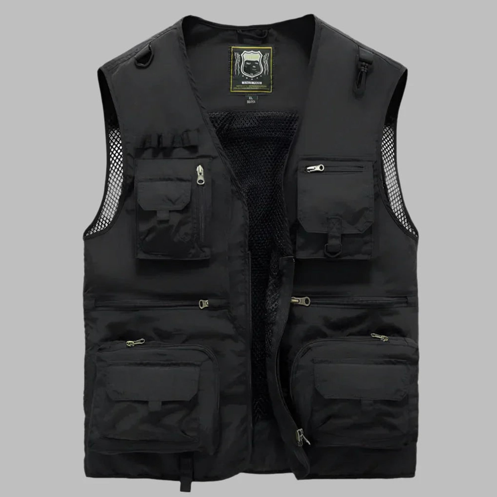 Multi Pocket Vest Sleeveless Jacket With Standing Collar And Mesh - Image 2