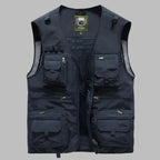 Multi Pocket Vest Sleeveless Jacket With Standing Collar And Mesh - Image 5