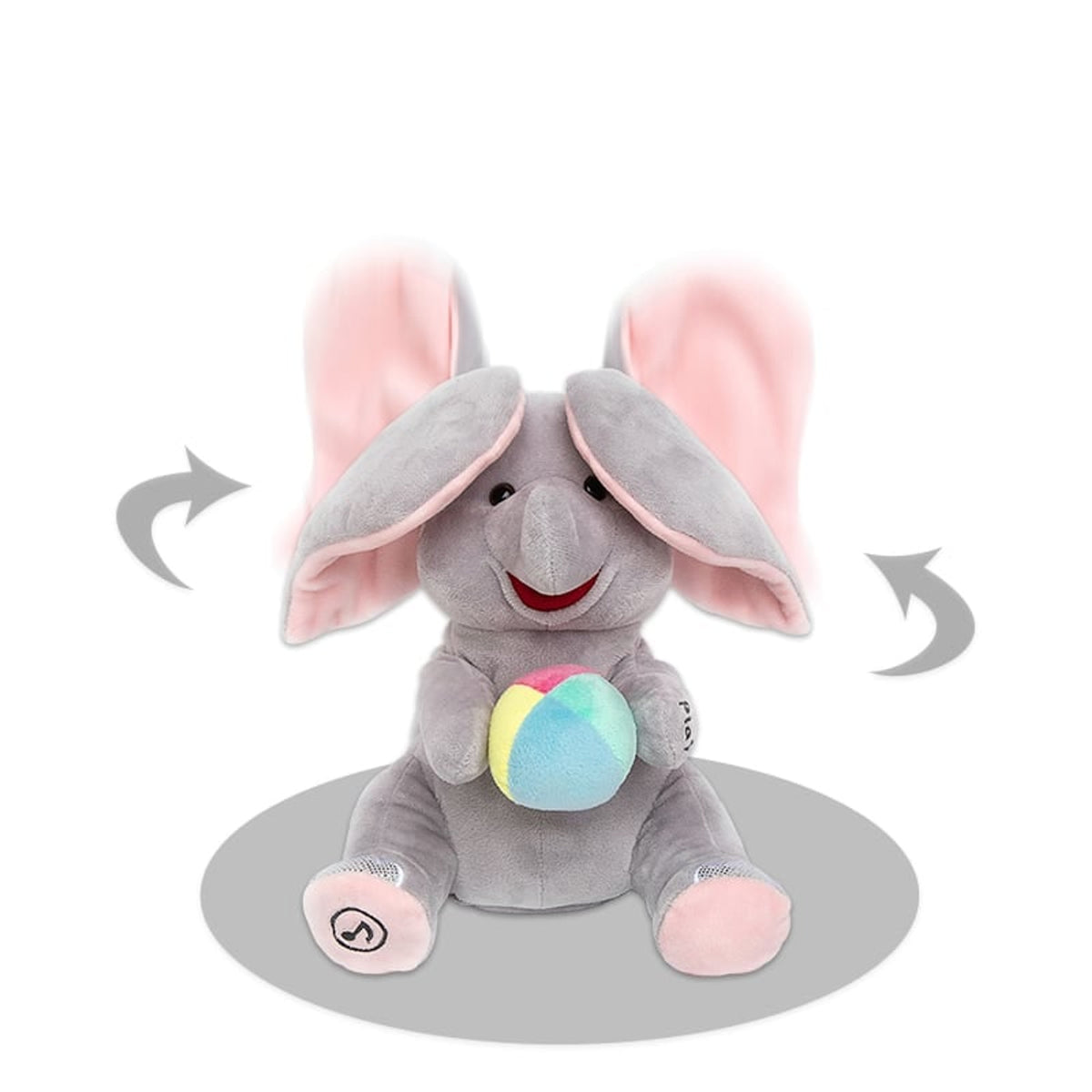 Musical Elephant Plush Toy With Peek-A-Boo Ears And Soothing Melodies - Image 3