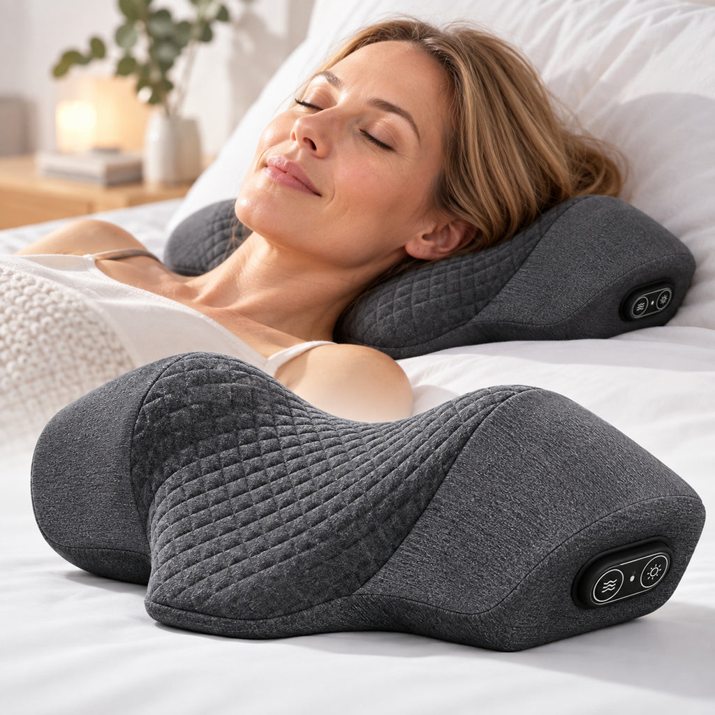 Neck Massager Pillow With Heat And Quilted Fabric - Image 1