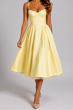 NOVA | Wedding Guest Midi Dress with Flared Skirt for Women