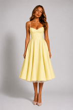 NOVA | Wedding Guest Midi Dress with Flared Skirt for Women