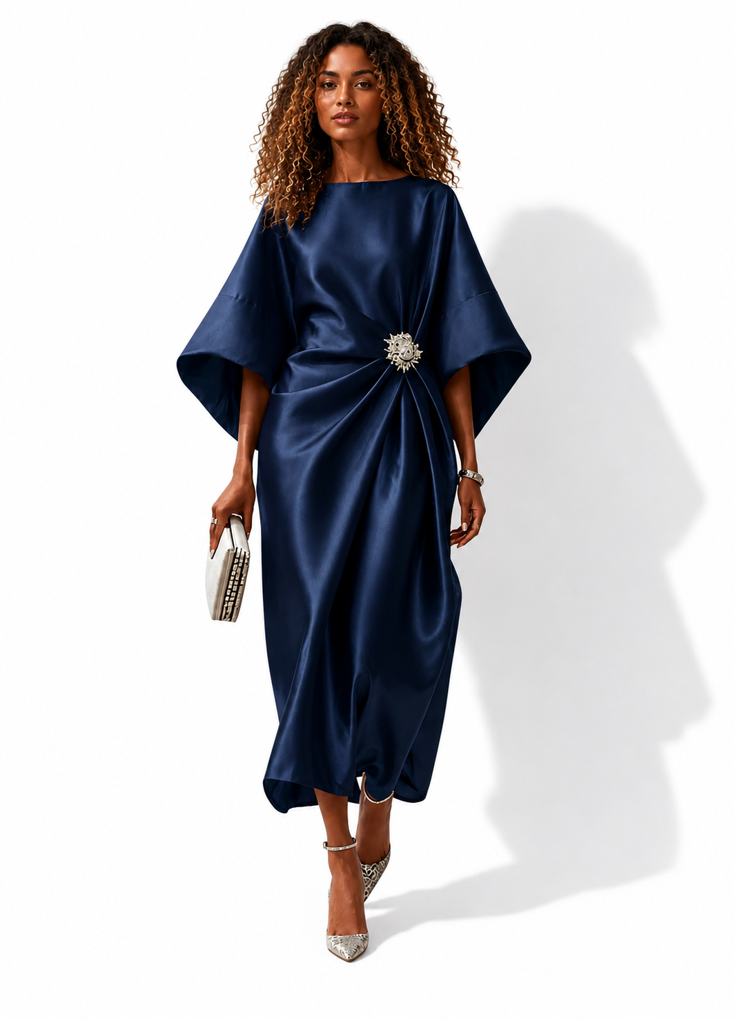 NOVA | Satin Maxi Dress for Women – Elegant A-Line Evening Gown