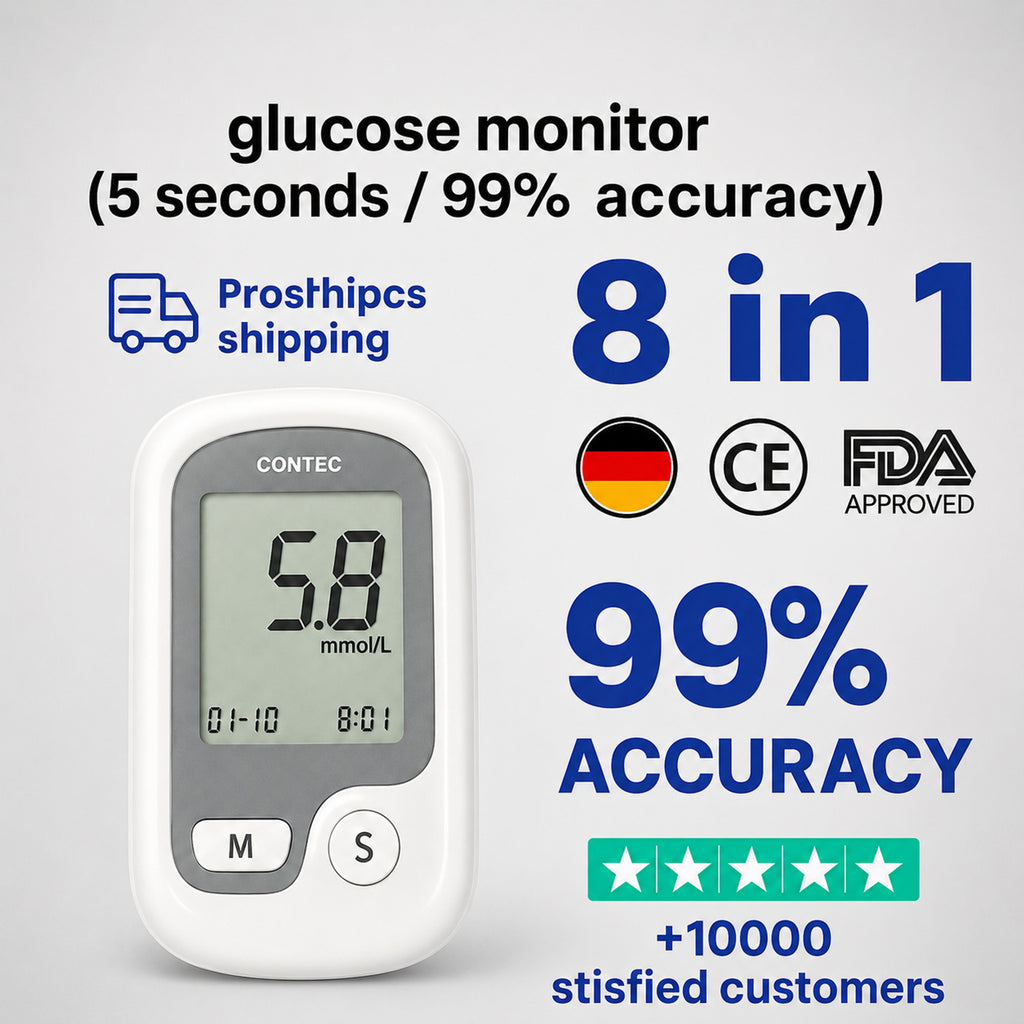 Non-Painful Glucometer Glucose Monitor Portable Fingertip Digital Display - Image 1