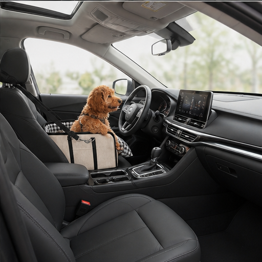 Non-Slip Padded Booster Dog Car Seat With Safety Clip - Image 6