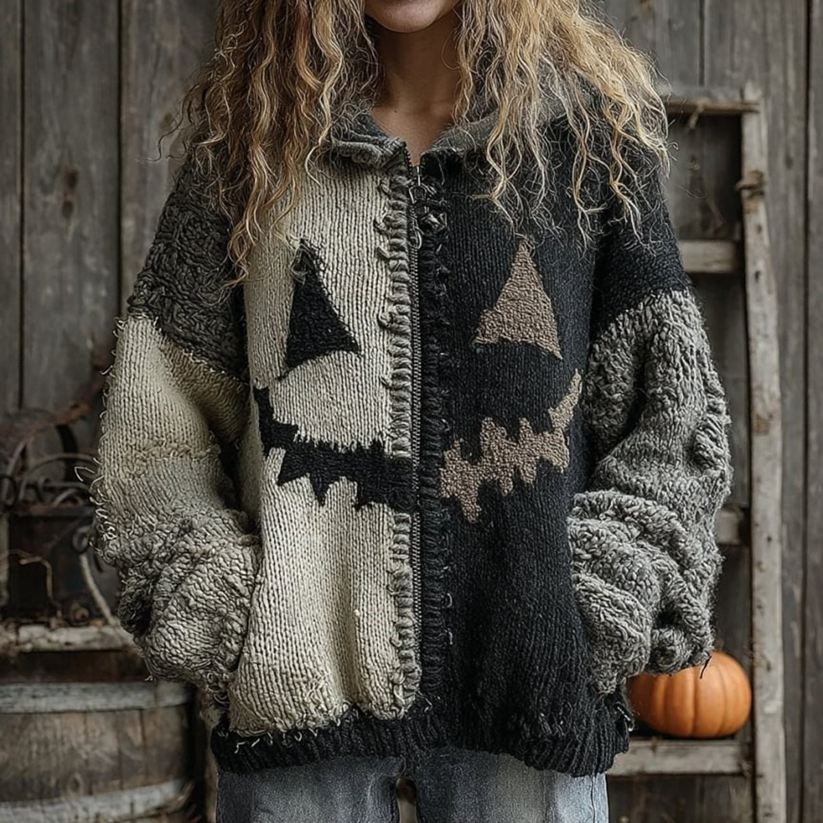 Ordinary_product with Cozy Hooded Zip-Up Sweater and Knit - Image 1