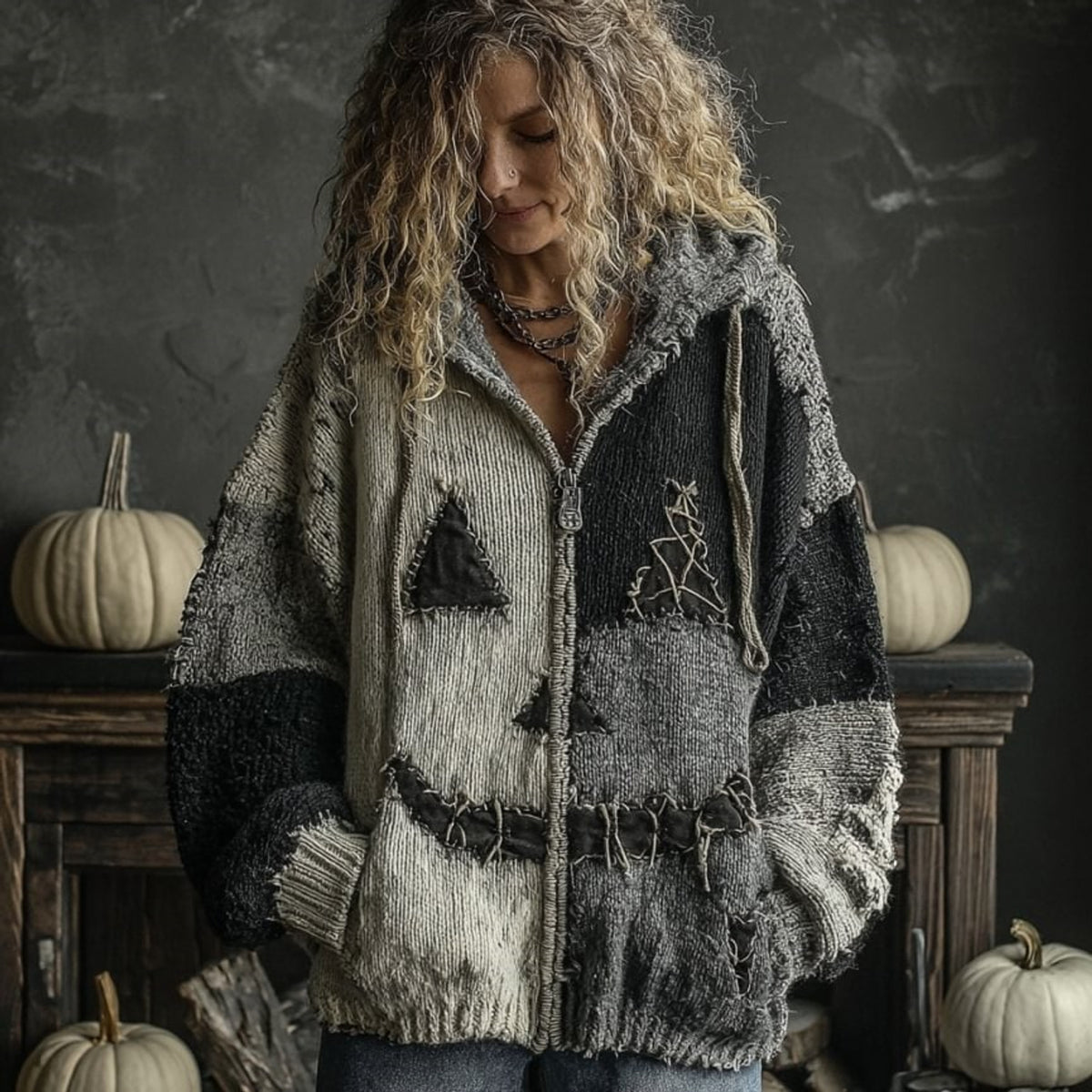 Ordinary_product with Cozy Hooded Zip-Up Sweater and Knit - Image 12