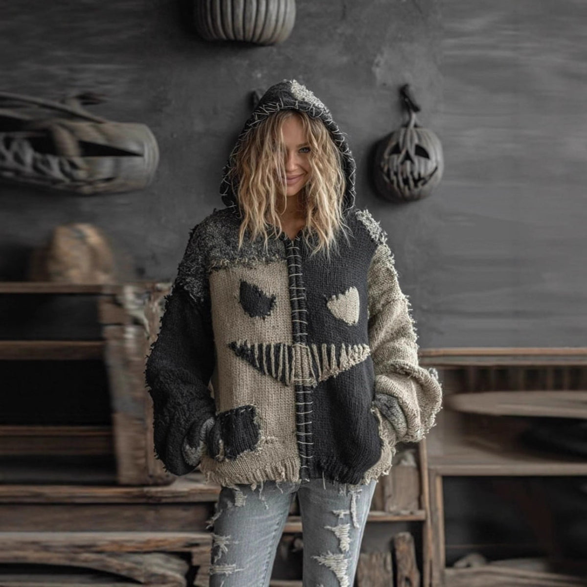 Ordinary_product with Cozy Hooded Zip-Up Sweater and Knit - Image 13