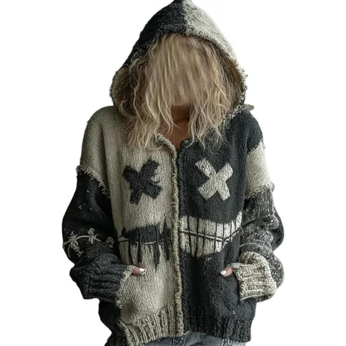 Ordinary_product with Cozy Hooded Zip-Up Sweater and Knit - Image 3