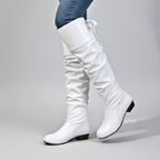 Over The Knee Boots with Slouchy Fit and Almond Toe - Image 2