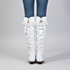 Over The Knee Boots with Slouchy Fit and Almond Toe - Image 3