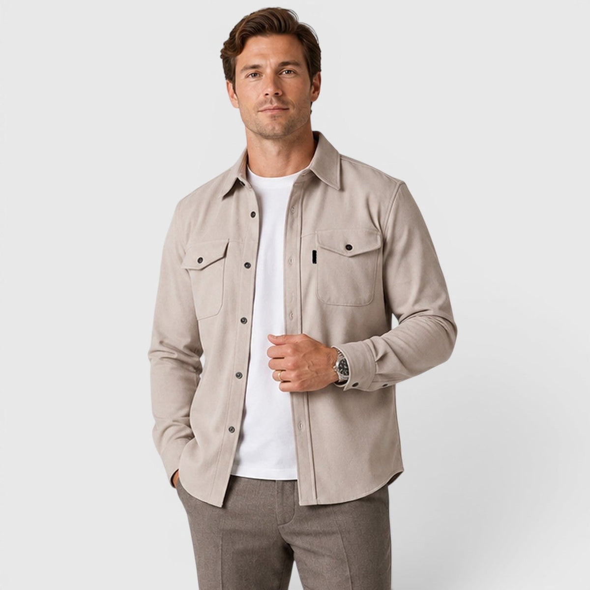 Overshirts with Relaxed Brushed Fit and Flap Pockets - Image 30