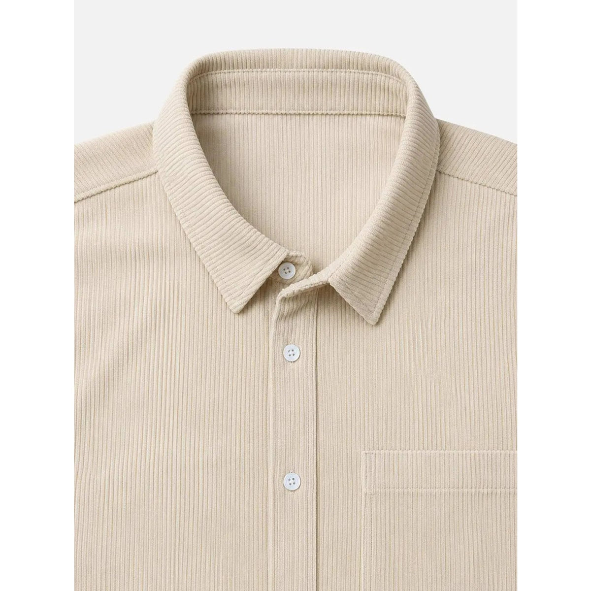 Overshirts with Relaxed Corduroy Fit and Spread Collar - Image 8