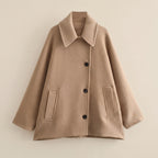 Button Front Jacket with Relaxed Oversized Coat and Patch Pockets - hero